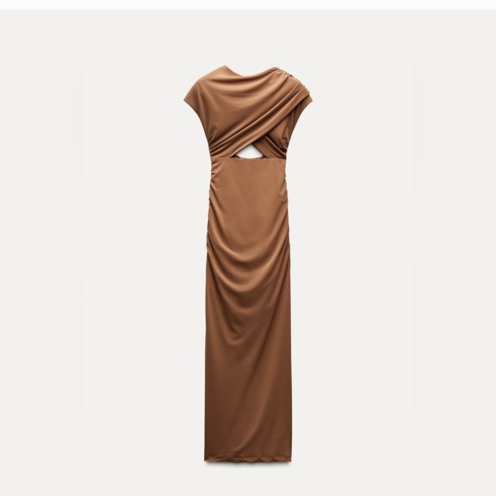 ZARA DRAPED CUT OUT DRESS SIZE XS